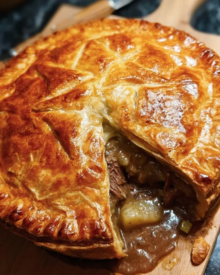 Heerlijke Britse steakpie met Stilton en krokante korst