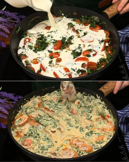 Recept voor snelle zalm met spinazie, een gezonde en heerlijke maaltijd.